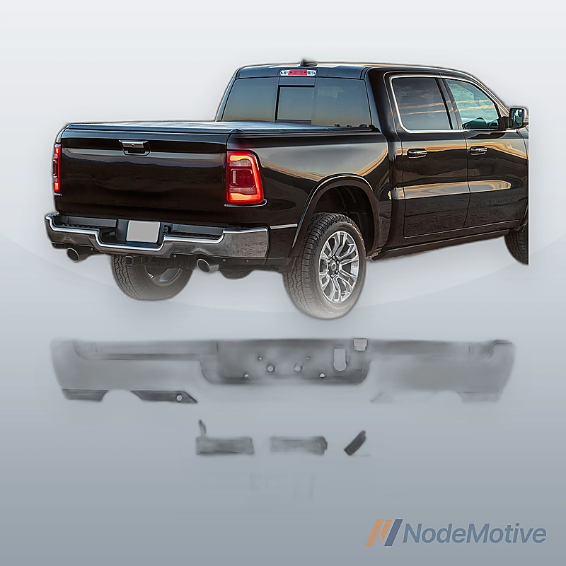 Chrome Rear Bumper Assembly For 2019-2023 RAM 1500 Dual Exhaust