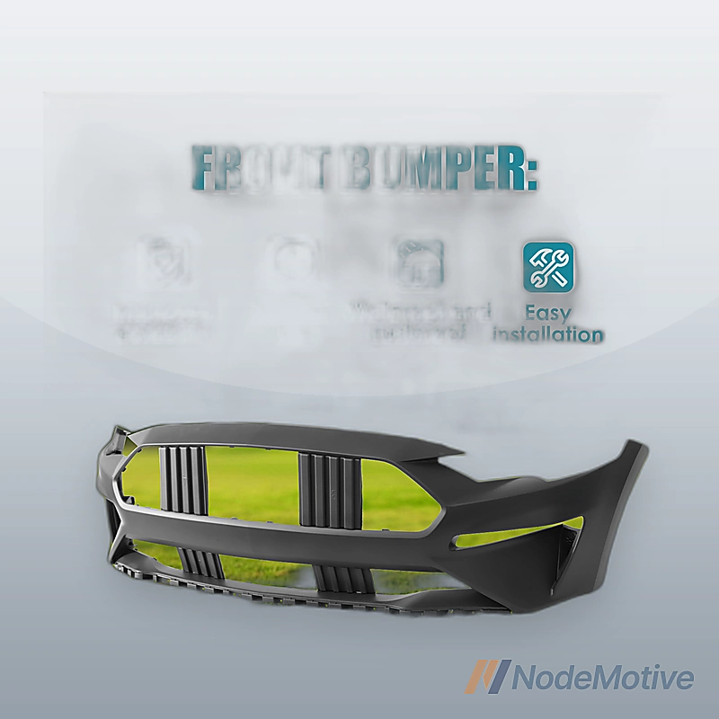 Front Bumper Plastic For 2018-2021 MUSTANG Black