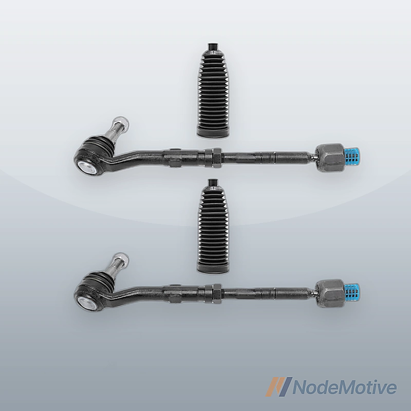 4PCS Front L & R Inner & Outer Tie Rod w/ Steering Rack Boot Kit for BMW E60