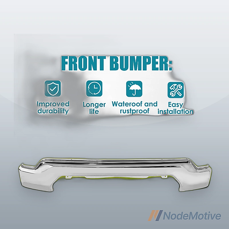Chrome Steel Front Bumper Face Bar for 2019 2020 2021 GMC Sierra 1500 Pickup