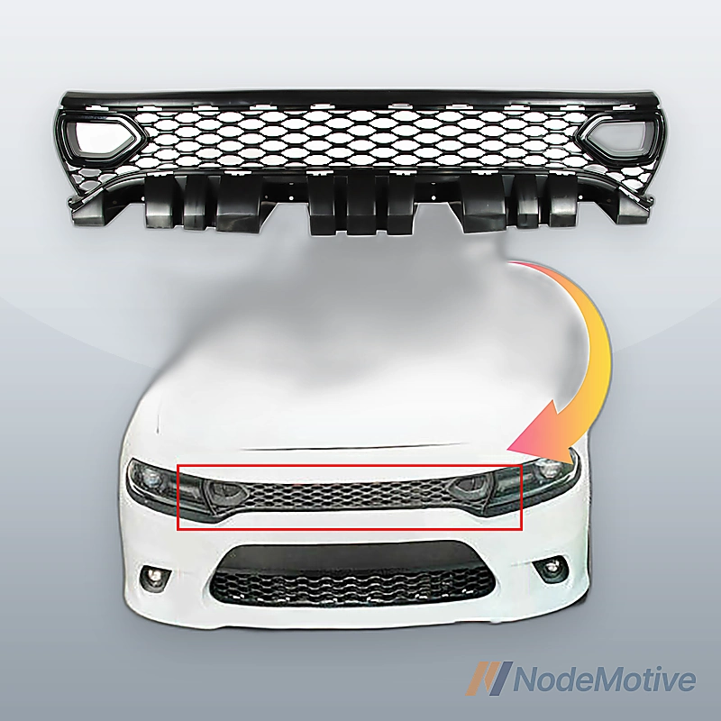 Fits 15-23 Dodge Charger SRT R/T Style Front Upper Lower Mesh Grille