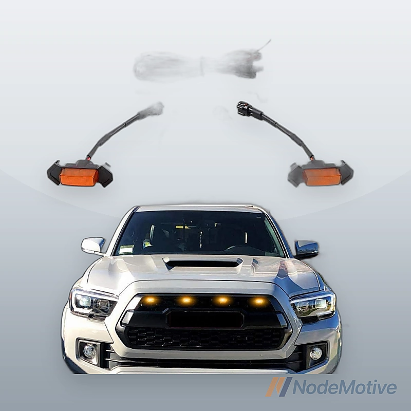 Amber LED Grille Lighting Kit with Fuse Adapter with 16-18 Tacoma(4 Pcs,Amber)