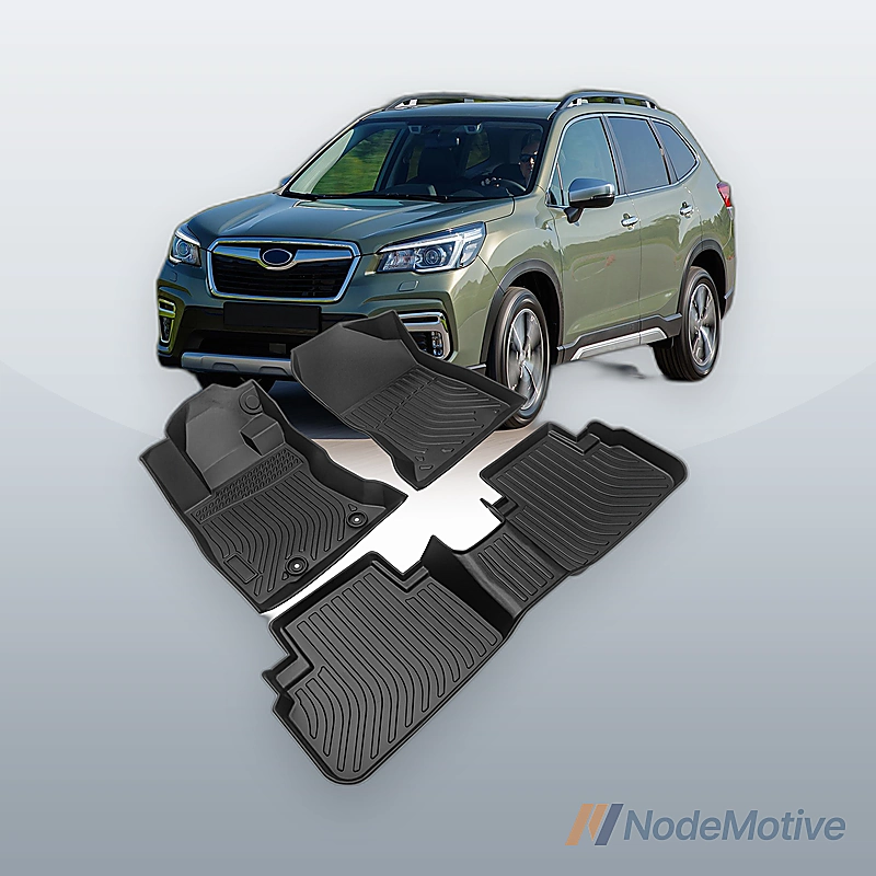 Car Floor Mats for 2019-2023 Subaru Forester Black All-Weather TPE Rubber