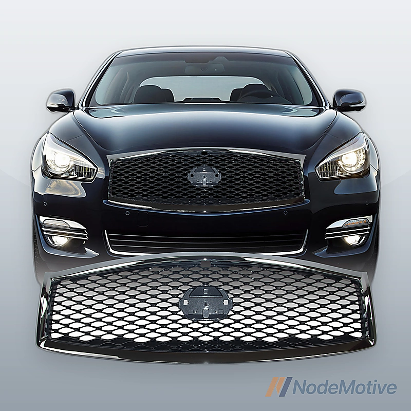 Fits 15-19 Infiniti Q70 Q70L Front Bumper Grill With Camera Option Chrome