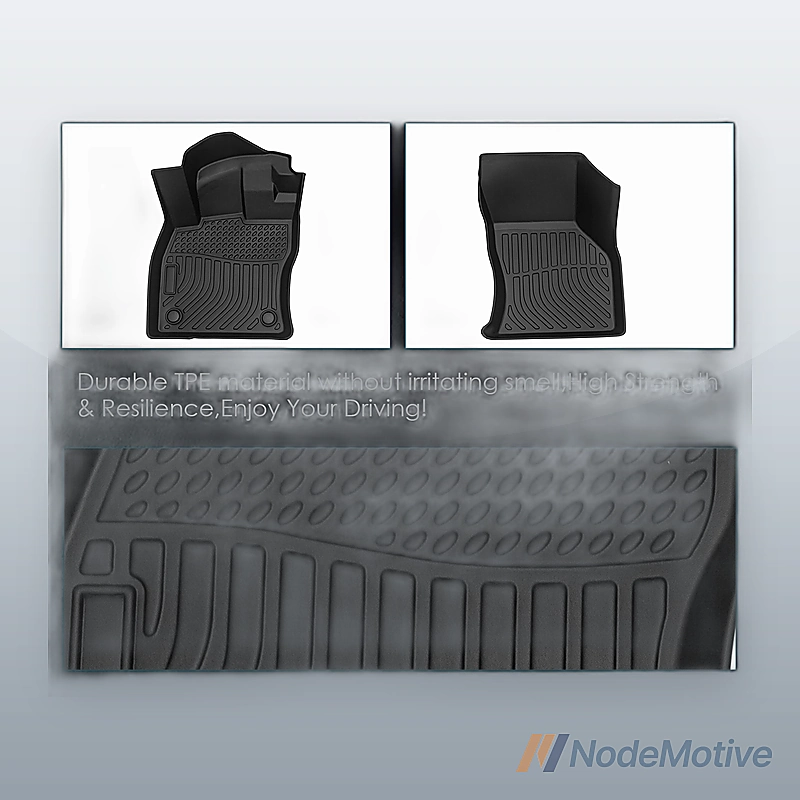Car Floor Mats for 2019-2023 Volkswagen Jetta Black All-Weather TPE Rubber