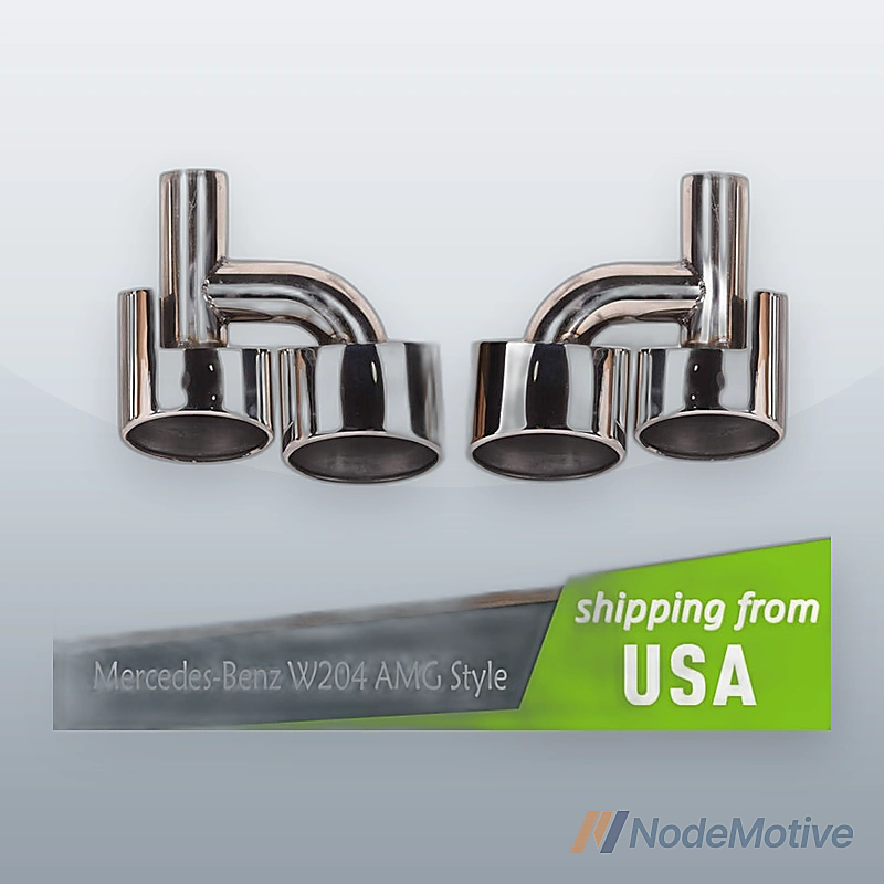 Pair For 2011-2014 Mercedes Benz W204 C Class AMG Pipe Decoration Tip
