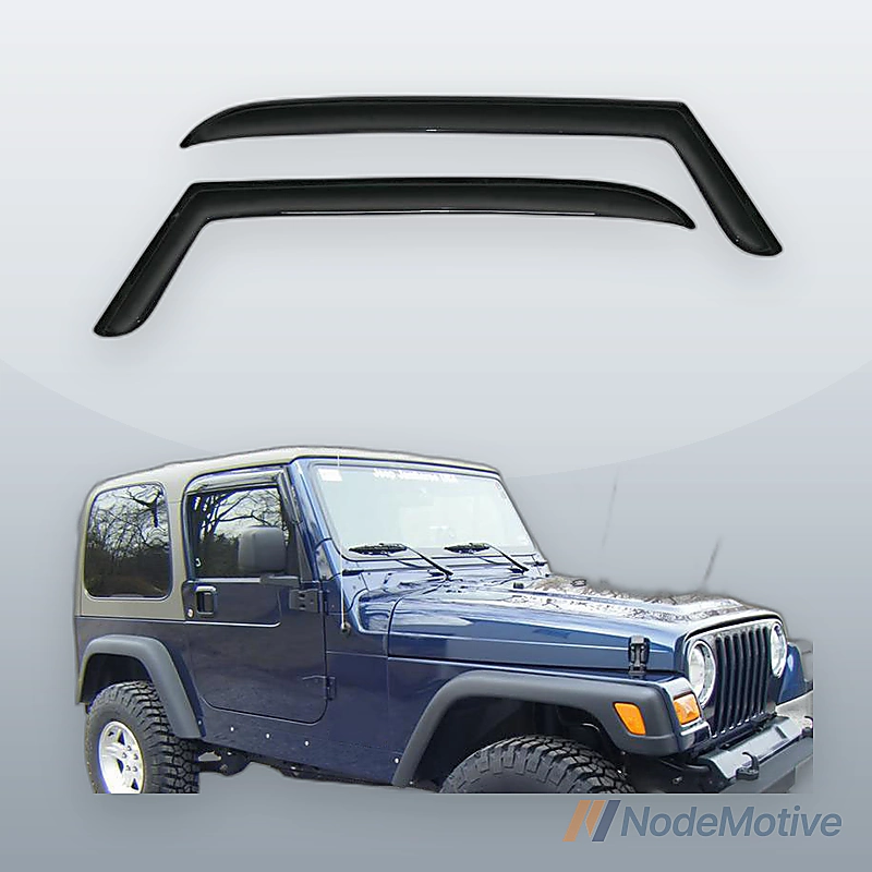 2x Front Door Sun/Rain Guard Window Visor For 97-06 Jeep TJ Wrangler
