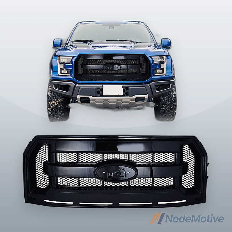Car Front Grill for 15-17 Ford F-150,Gloss Black Grille