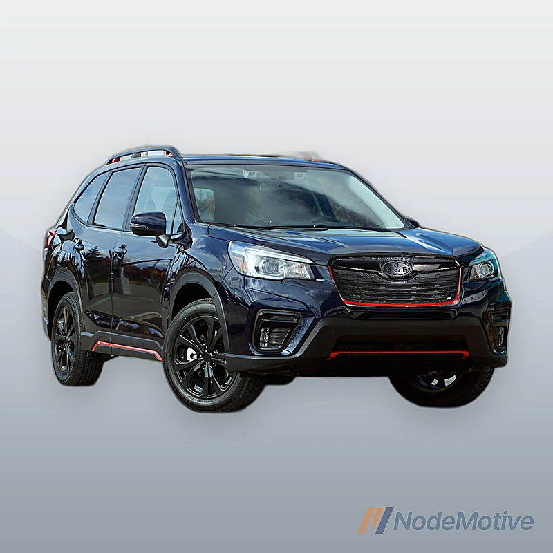 Front Grill for 2019-2021 Subaru Forester w/Camera Hole Gloss Black w/ Red Line