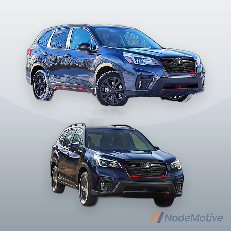 Front Grill for 2019-2021 Subaru Forester w/Camera Hole Gloss Black w/ Red Line