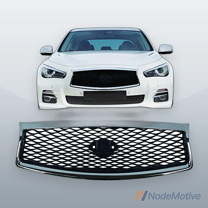Front Grill for 2014-2017 INFINITI Q50 With Camera Option Chrome