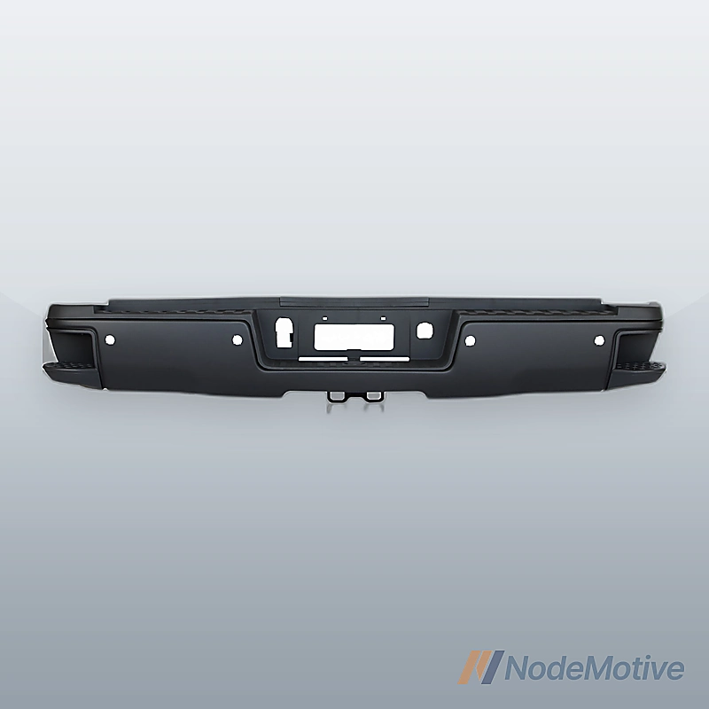 For 15-19 Silverado Sierra 2500 3500 Black Rear Step Bumper w/ Sensor Holes