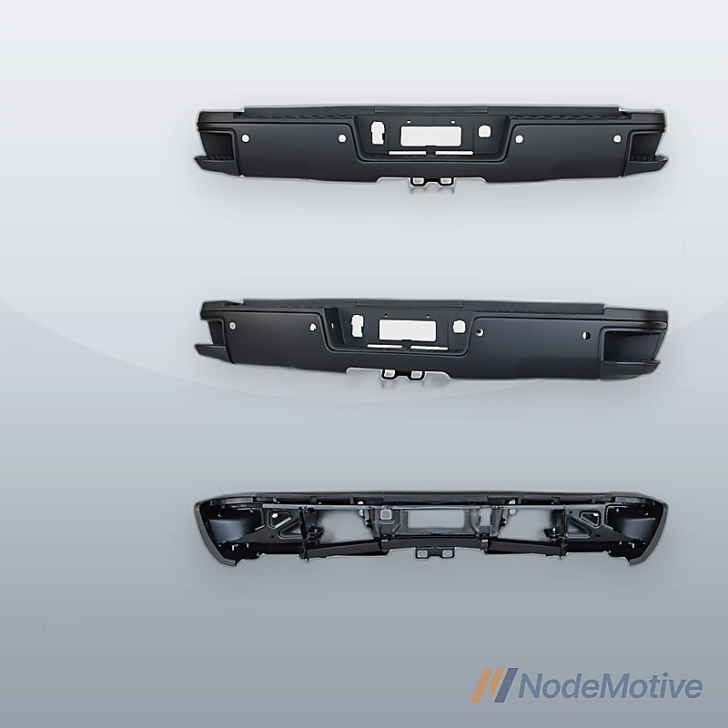 For 15-19 Silverado Sierra 2500 3500 Black Rear Step Bumper w/ Sensor Holes