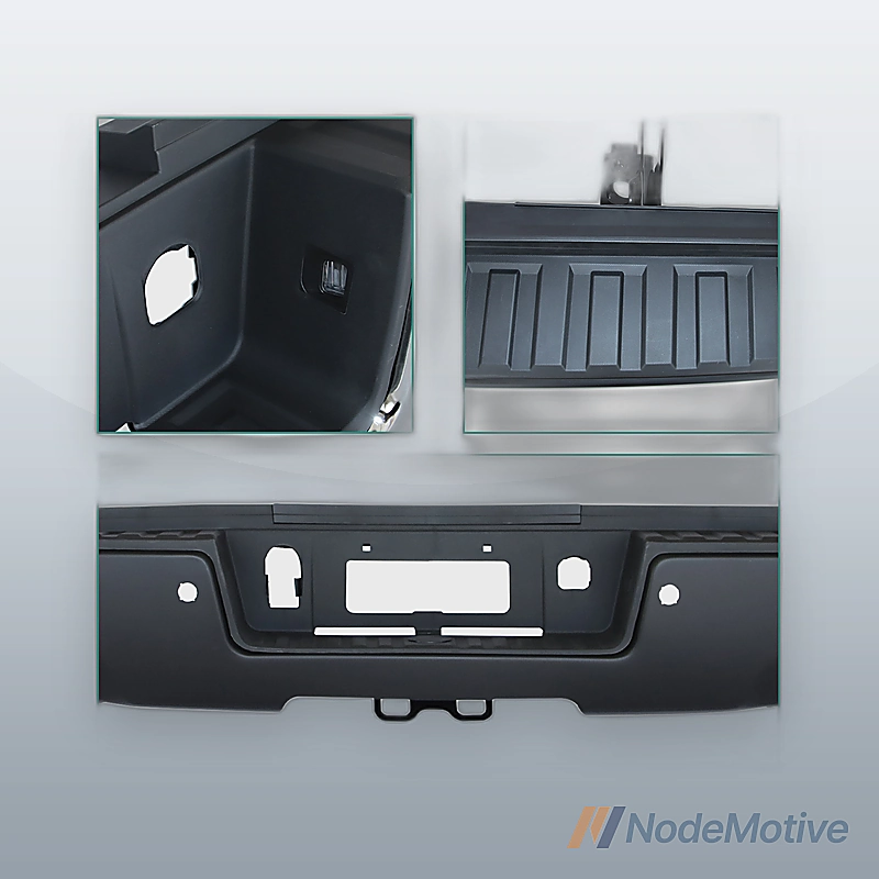 For 15-19 Silverado Sierra 2500 3500 Black Rear Step Bumper w/ Sensor Holes