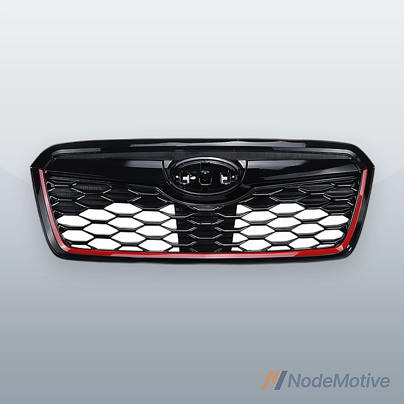 Honeycomb Front Grill for 2019-2021 Subaru Forester w/Camera Hole Gloss Black