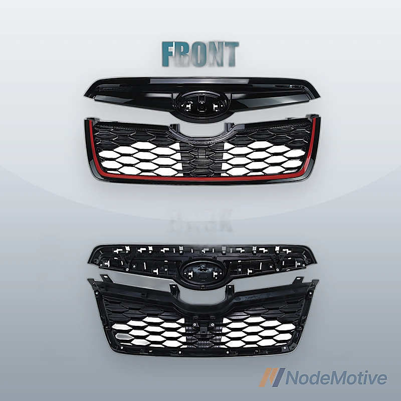 Honeycomb Front Grill for 2019-2021 Subaru Forester w/Camera Hole Gloss Black