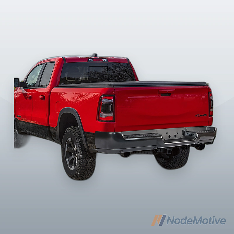 Black Primer Rear Step Bumper For 2019+ RAM 1500 W/O Dual Exhaust W/ Sensor Hole
